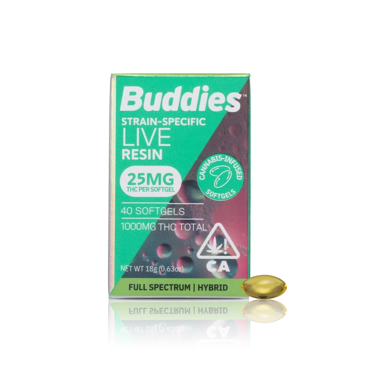 Buddies Live Resin Soft Gel 25mg (40ct)
