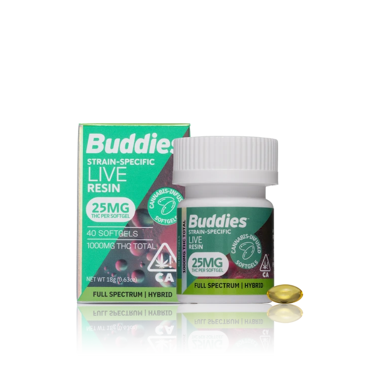 Buddies Live Resin Soft Gel 25mg (40ct)